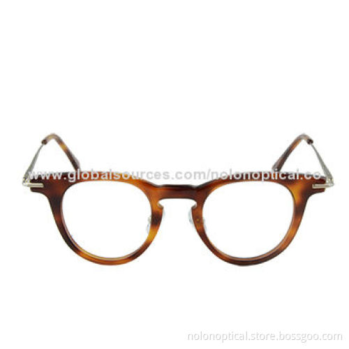 Round Frame with Black Outside, Brown Stripe Inside Acetate